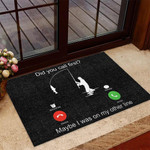 Maybe I Was On My Other Line Fisherman Silhouette Doormat Home Decor
