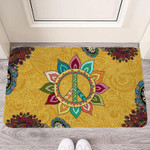 Hippie Peace Love Colorful Petals Sunflower Design Doormat Home Decor