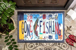 Gone Fishing Gift For Fisherman Colorful Poster Design Doormat Home Decor