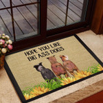 U Hope You Likes Big Ass Dogs Sunflowers Grass Doormat Home Decor