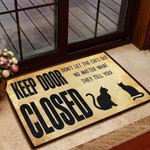Black Cat Keep Door Closed Doormat Home Decor