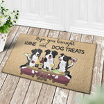 Border Collie Party Hope You Brought Wine Doormat Home Decor