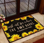 Ask Not For Whom The Dog Sunflowers Frame Design Doormat Home Decor