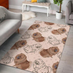 Dog Pomeranian Pattern Print Home Decor Rectangle Area Rug