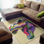 Cute Colorful Tyrannosaurus Rex Pattern Background Print Area Rug
