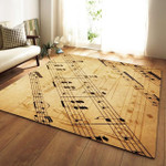 Vintage Musical Note Pattern Area Rug Home Decor
