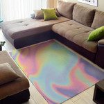 Cool Pastel Holographic Pattern Background Print Area Rug