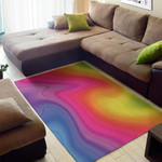 Lovely Bright Rainbow Flow Pattern Background Print Area Rug