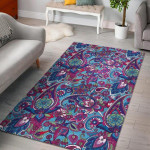 Blue Purple Red Paisley Pattern Print Home Decor Rectangle Area Rug