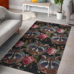 Floral Raccoon Pattern Print Home Decor Rectangle Area Rug