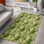 Avocado Green Patttern Print Home Decor Rectangle Area Rug