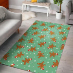 Chirstmas Gingerbread Man Pattern Print Home Decor Rectangle Area Rug