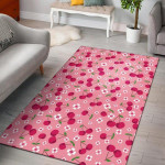 Cherry Floral Pattern Print Home Decor Rectangle Area Rug