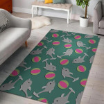 Dolphin Ball Pattern Print Home Decor Rectangle Area Rug