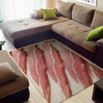 Cool Raw Bacon Pattern Background Print Area Rug