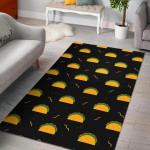 Black Taco Pattern Print Home Decor Rectangle Area Rug