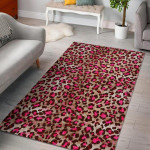 Pink Dot Cheetah Leopard Pattern Print Home Decor Rectangle Area Rug
