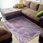Purple Holographic Pattern Background Print Area Rug