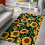 Cartoon Sunflower Pattern Print Home Decor Rectangle Area Rug