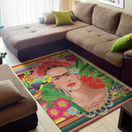 Frida Kahlo Serape Pattern Background Print Area Rug