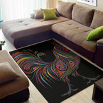 Vivid Colorful Rooster Pattern Background Print Area Rug
