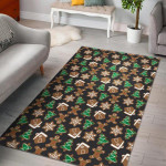 Gingerbread Man Pattern Print Chirstmas Home Decor Rectangle Area Rug