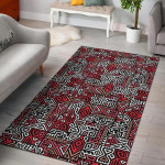 Ethnic Red Print Pattern Home Decor Rectangle Area Rug
