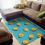 Bright Yellow Rubber Duck Background Print Area Rug