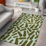 Cucumber Pickle Print Pattern Home Decor Rectangle Area Rug