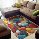 Colorful Yummy Gummy Pattern Background Print Area Rug