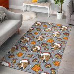 Jack Russell Dog Christmas Pattern Print Home Decor Rectangle Area Rug