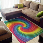 Bright Colorful Rainbow Swirl Pattern Background Print Area Rug