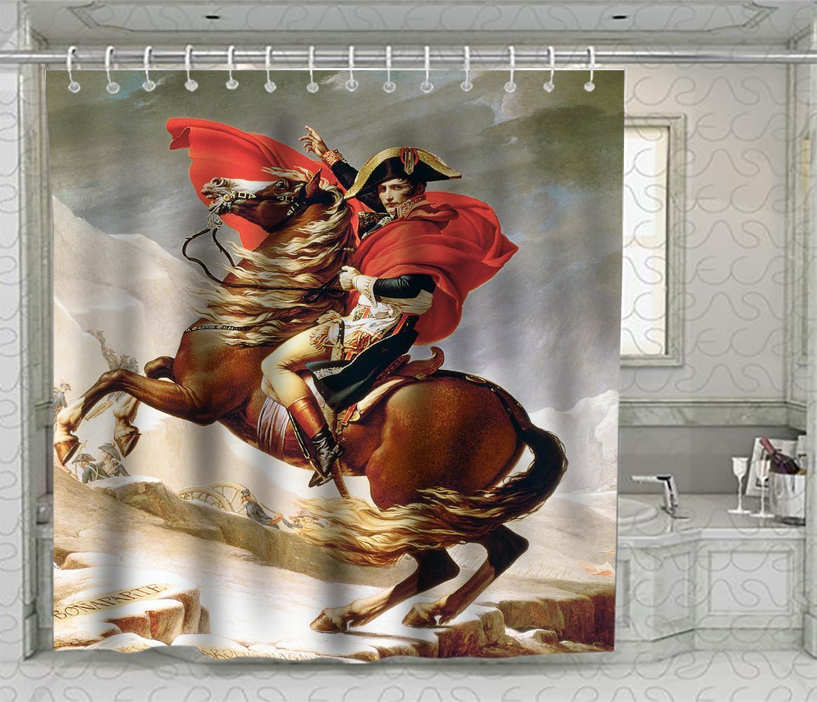 Napoleon Riding Horse Painting Art 3D Printed Shower Curtain Home Deco ... Napoleon Bonaparte Horse Painting