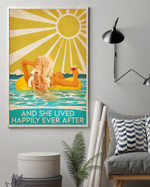 And she lived happily ever after swimming sunset on beach ( poster no frame )