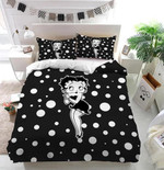 Betty Boop Black And White Dot Bedding Set (Duvet Cover & Pillow Cases)