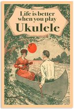 Life Is Better When You Play Ukulele Vintage Couple Boating Love Wedding Artwork Wall Home Decor Vertical No-Frame Poster Housewarming Birthday Friend