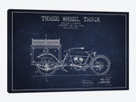 William S. Harley Three Wheel Truck Patent Sketch (Navy Blue)
