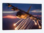 C-130 Hercules Releases Flares During A Mission Over Kansas