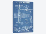 P-51 Mustang Vintage Airplane Blueprint