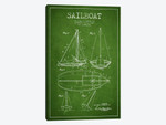 Sailboat Green Patent Blueprint