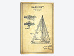 Sailboat Vintage Patent Blueprint