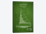 Sailboat 2 Green Patent Blueprint