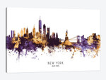 New York Skyline Purple Gold
