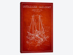 Outrigger Sailboat Red Patent Blueprint