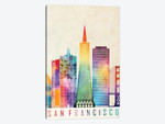 San Francisco Landmarks Watercolor Poster