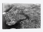 1930s-1940s Aerial View New York City Brooklyn Bronx Queens And Manhattan Island The Hudson And East Rivers