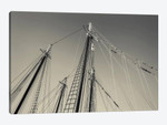 USA, Massachusetts, Cape Ann, Gloucester, schooner masts at dusk