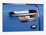 1950s Art Deco Style Door Handle Of Vintage Antique Classic Car Metallic Silver And Blue Graphic Design Outdoor