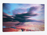 A Swift Moving Thunderstorm Moves Over A Desert Landscape