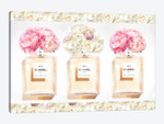 Three Floral Perfume Bottles